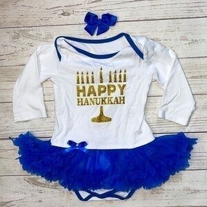 24m Happy Hanukkah ruffle outfit